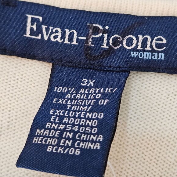 NEW! Evan-Picone Sweater Womans Size 3X Lace Trim Professional Feminine - Picture 8 of 10